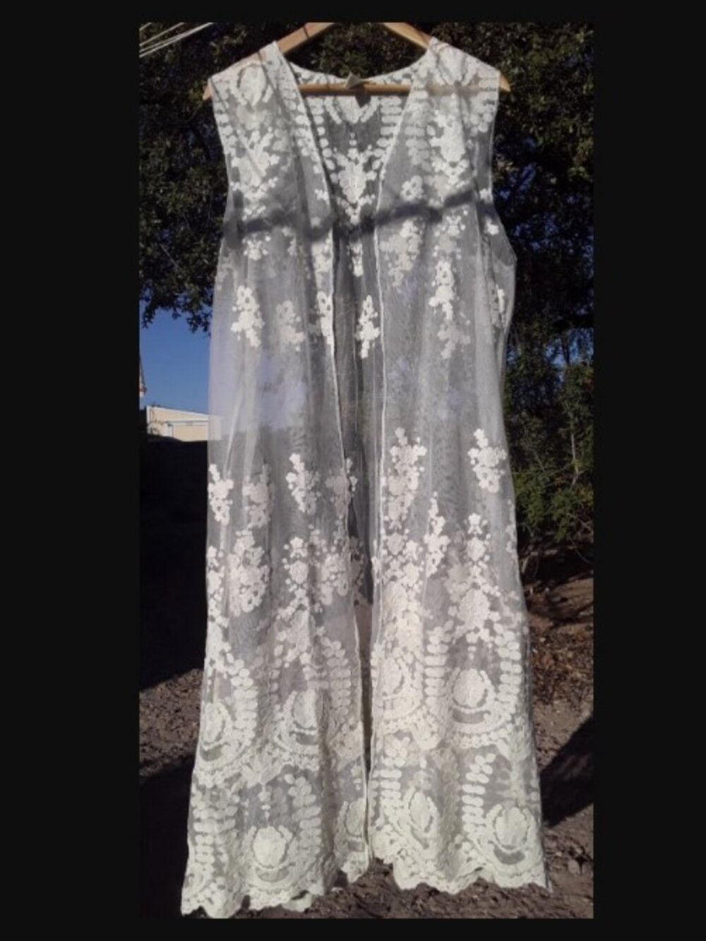 INDIGO THREAD cover-up Party/Cocktail COTTON LACE  DUSTER ivory brand new L